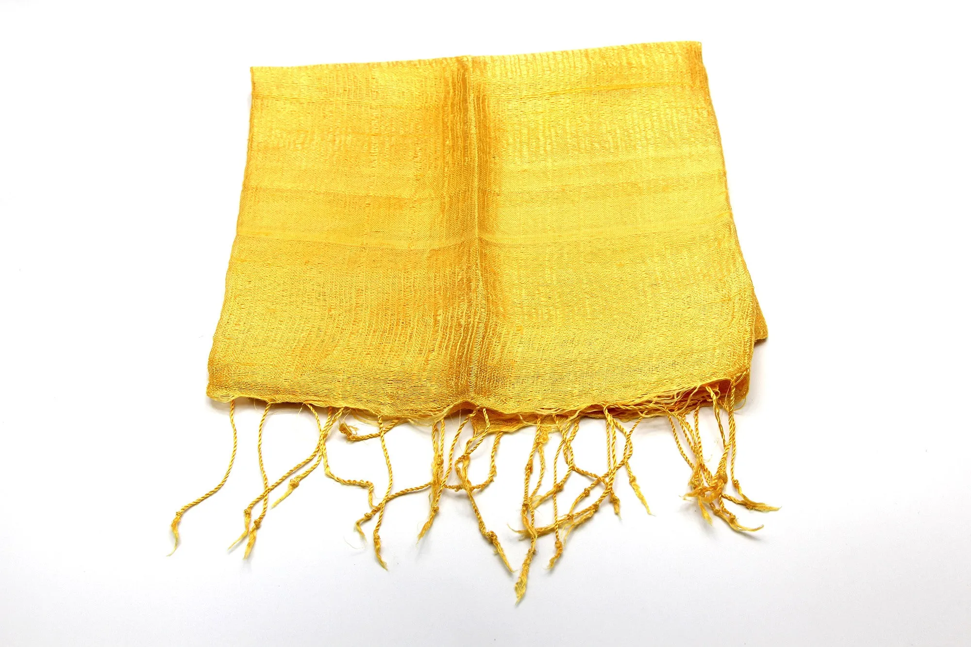 100% Fair Trade Thai Silk Solid Color Scarf Gold