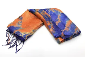 100% SILK Fair Trade Thai Tie Dye Scarf Shawl