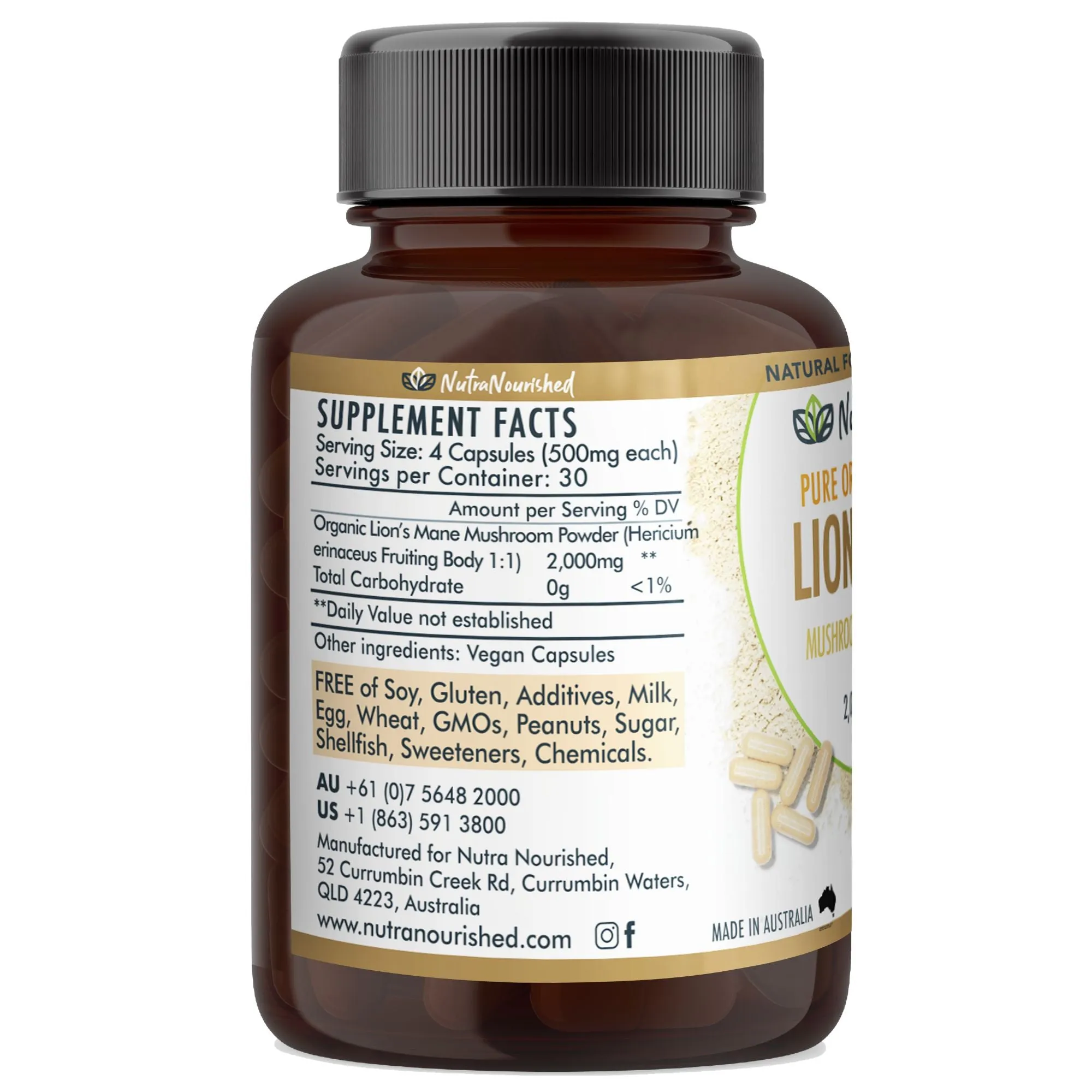 2,000mg Lion's Mane, Cognitive & Immune Support, 120 Vegan Capsules