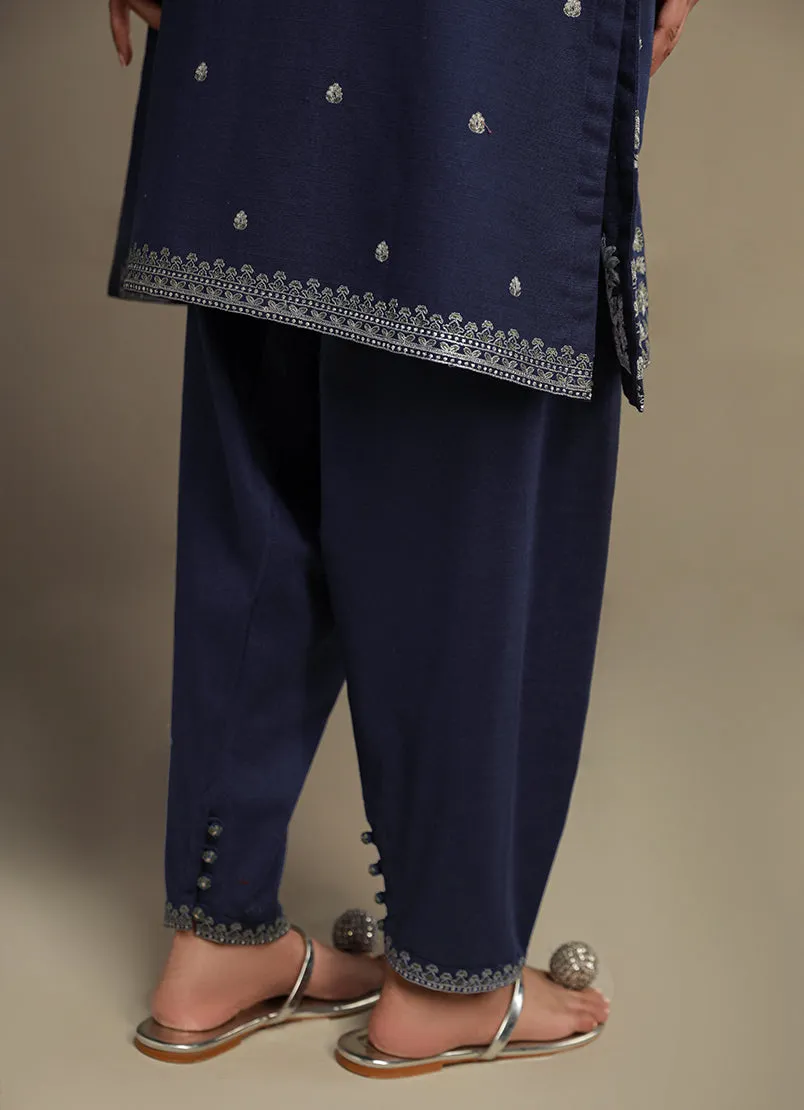 3 Pc Khaddar Embroidered Suit - Ikse-213978