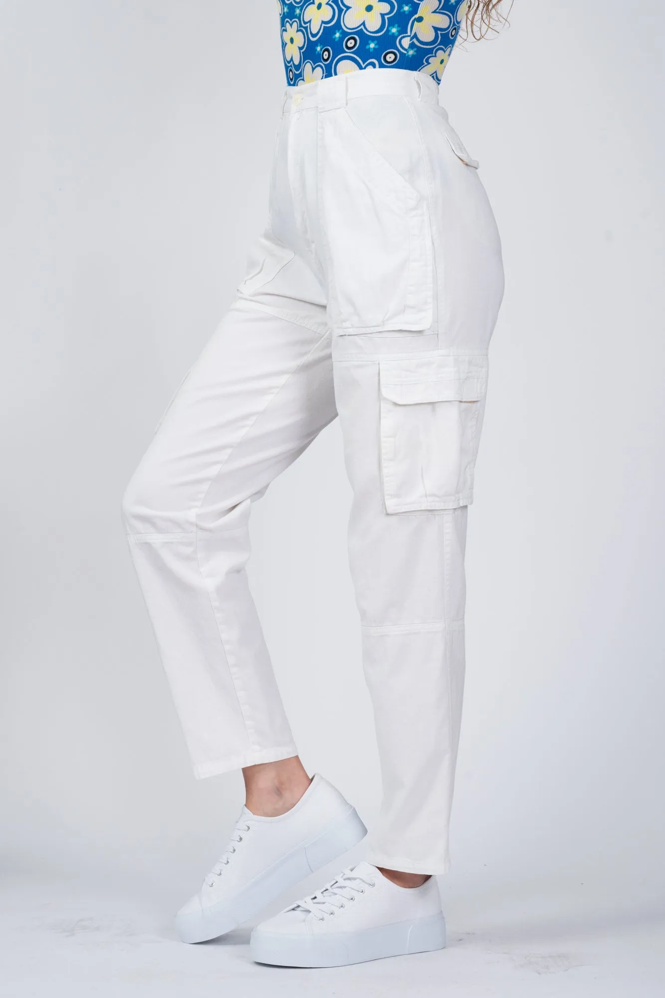 80s Palmetto's White Cargo Pants - Small, 25.5"