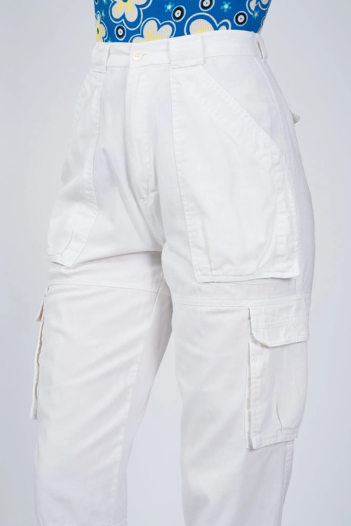 80s Palmetto's White Cargo Pants - Small, 25.5"