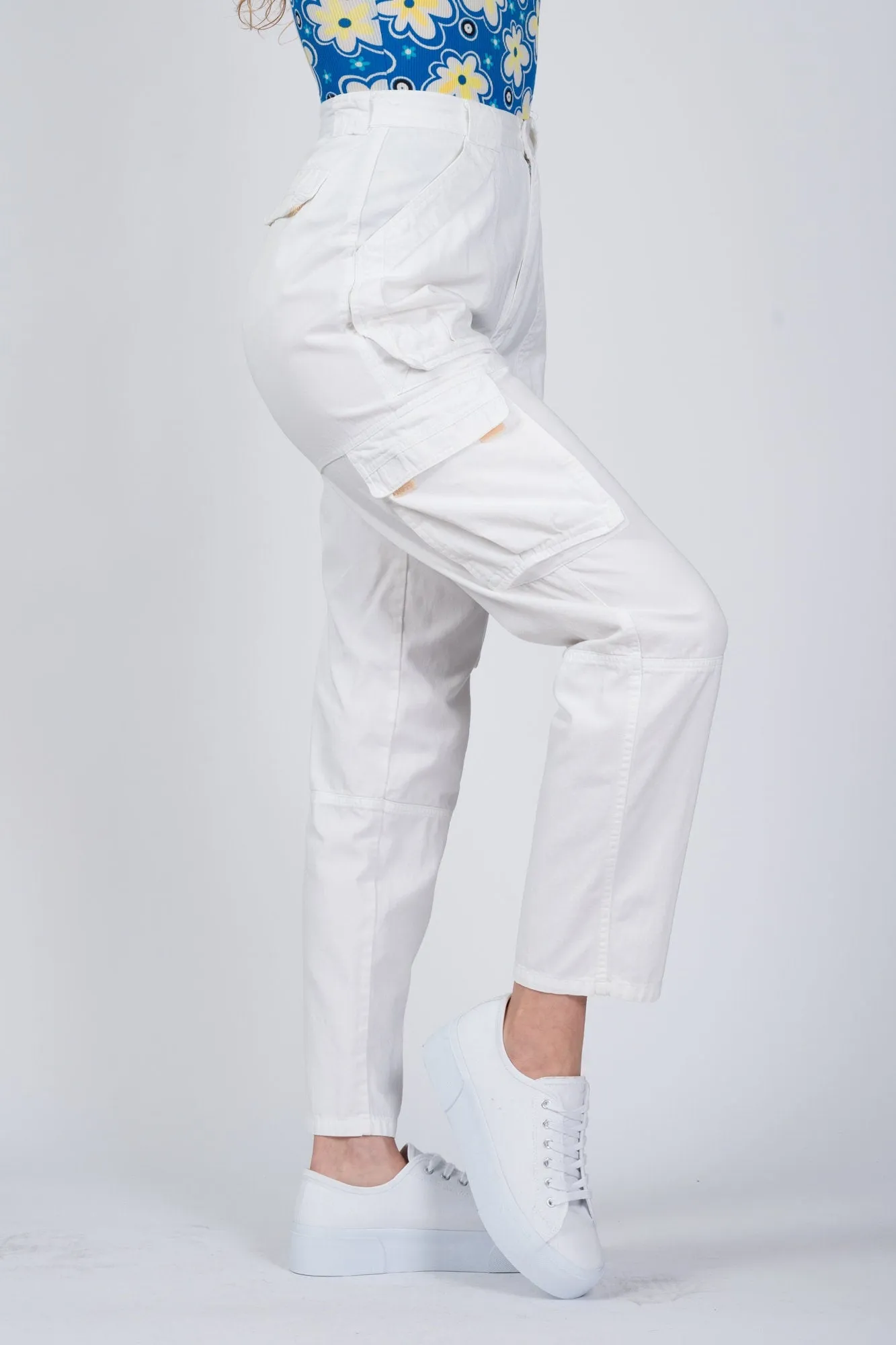 80s Palmetto's White Cargo Pants - Small, 25.5"