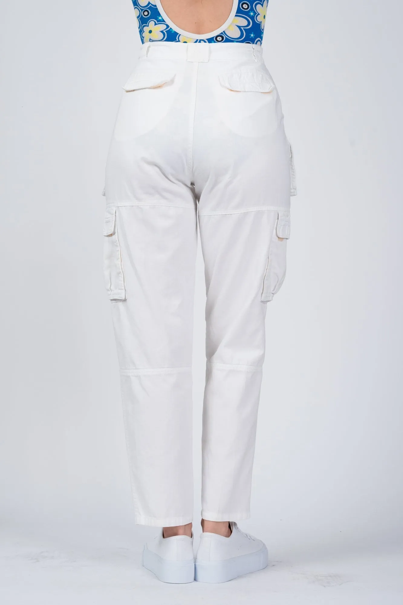 80s Palmetto's White Cargo Pants - Small, 25.5"