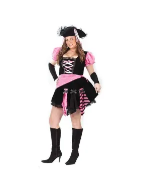 Adult Sexy Plus Size Pink Pirate Costume