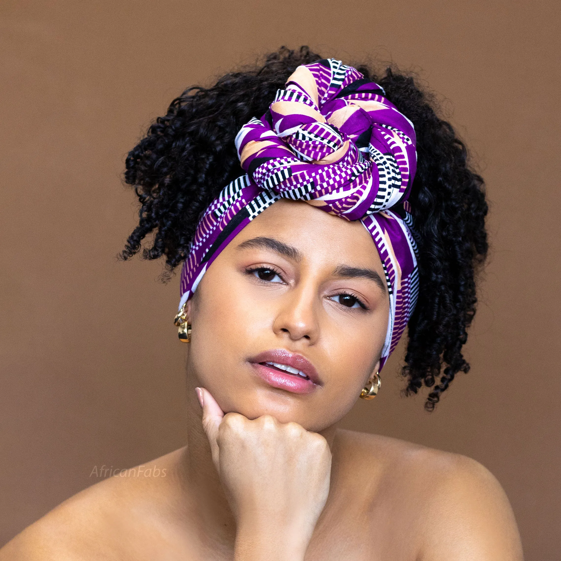 African Purple kente headwrap