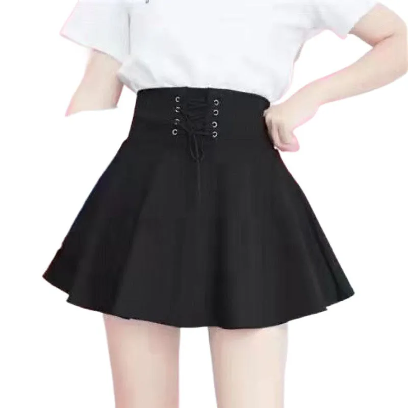 Aiertu guys in skirts Skirt  Autumn Fashion A- line Skirt Slimming Short Skirt Anti-Exposure Pettiskirt High Waist Elastic Pleated