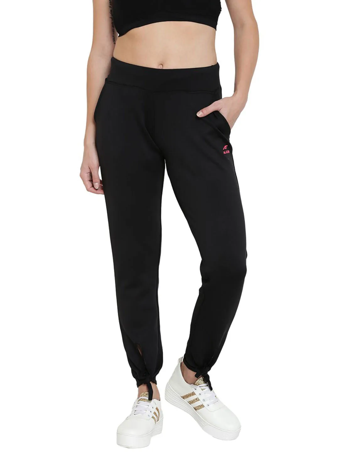 Alcis Womens Solid Black Track Pant 409WPN231