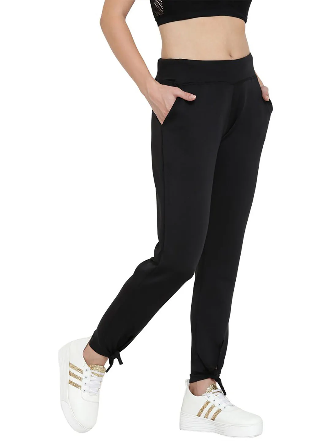 Alcis Womens Solid Black Track Pant 409WPN231