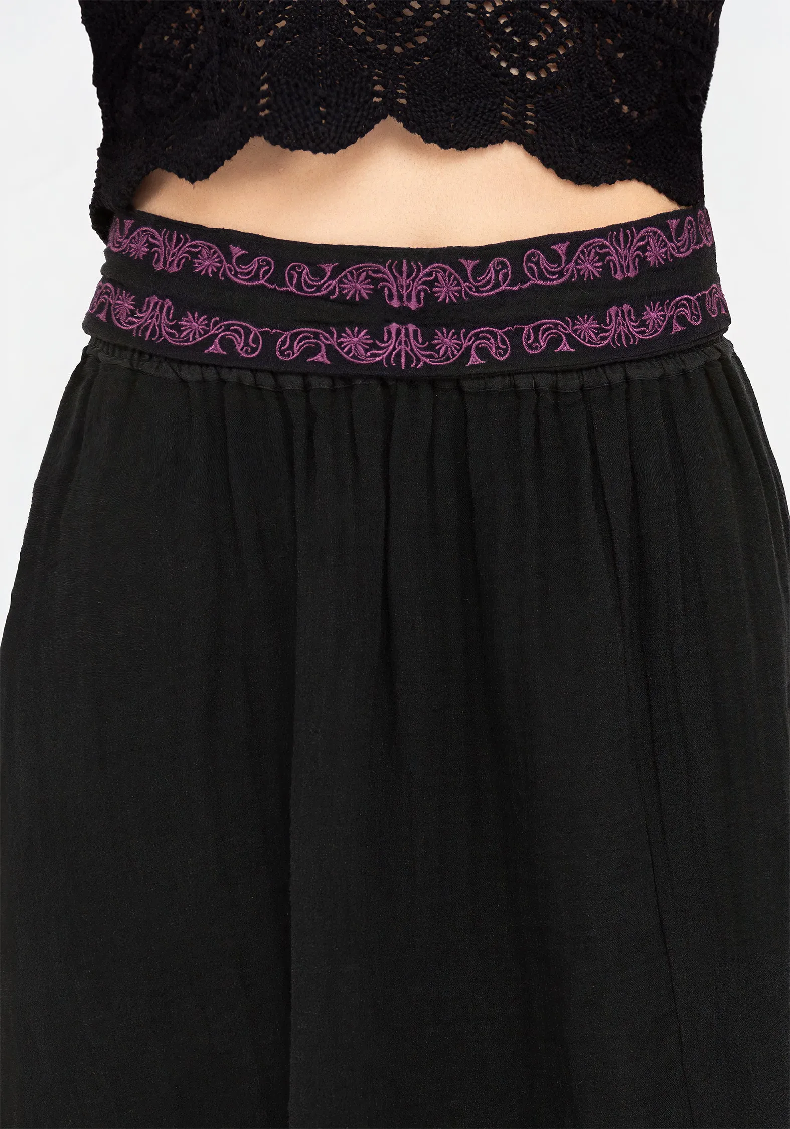 Amatorium Embroidered Cotton Maxi Skirt