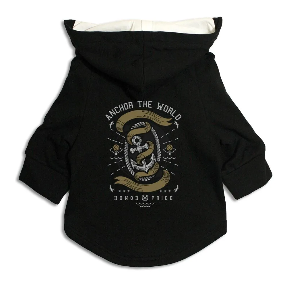 Anchor The World Dog Hoodie Jacket