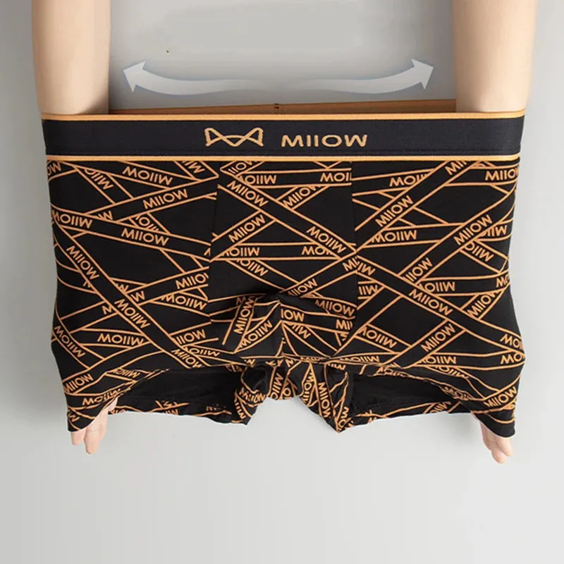 Antibacterial Geometric Printed 3Pcs Boxer Set