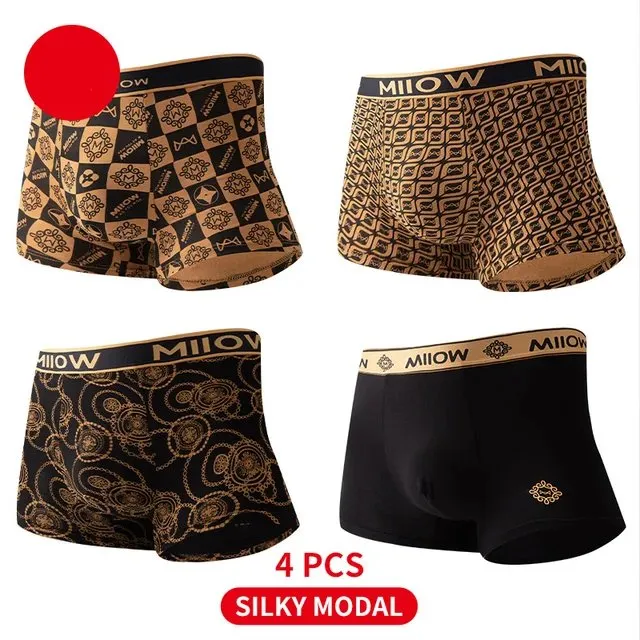 Antibacterial Geometric Printed 3Pcs Boxer Set