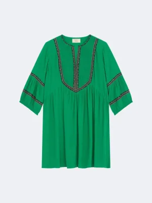 BA&SH Tale Embroidered Crepe Mini Dress