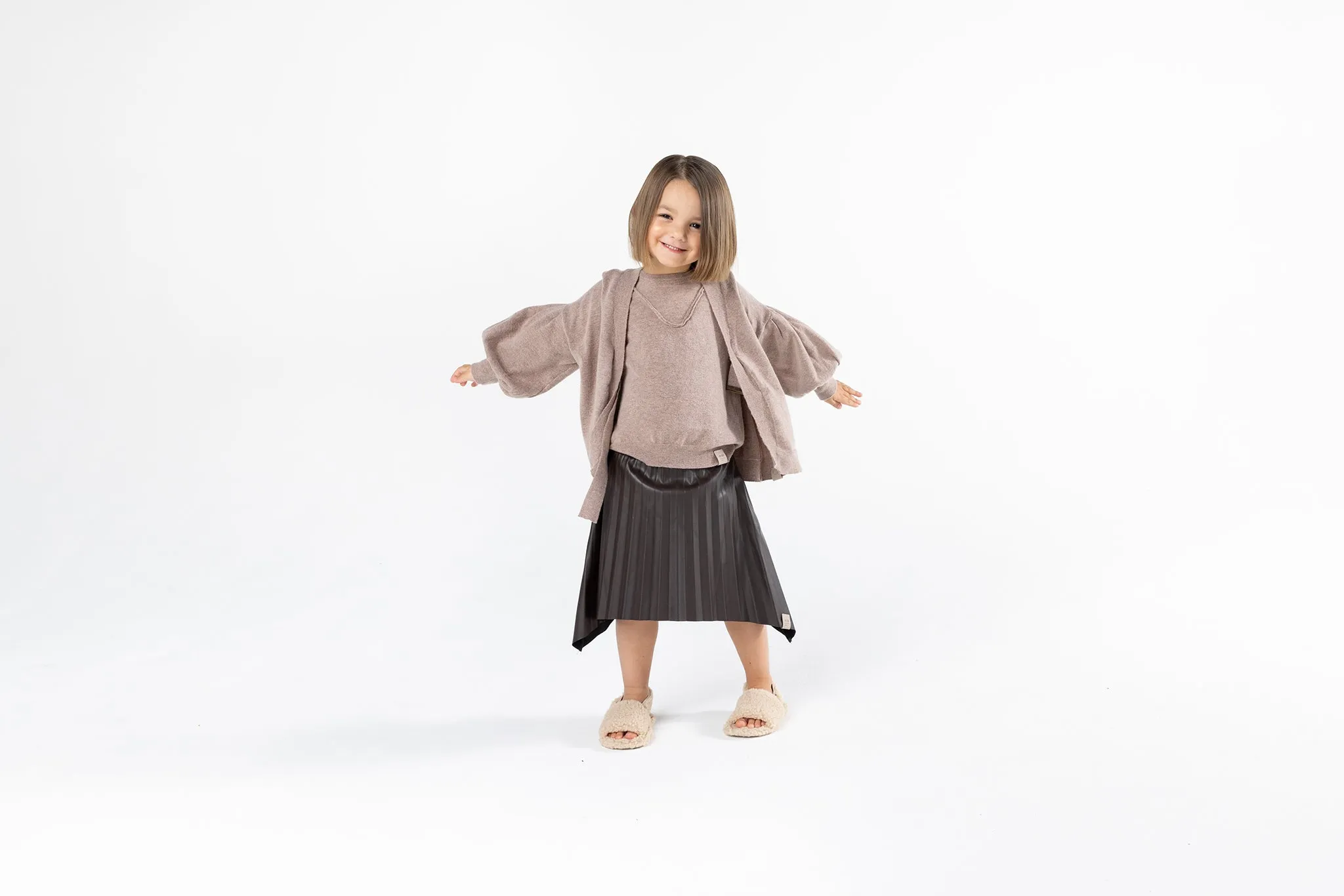 Baby Knitted Full Sleeve Cardigan - Taupe