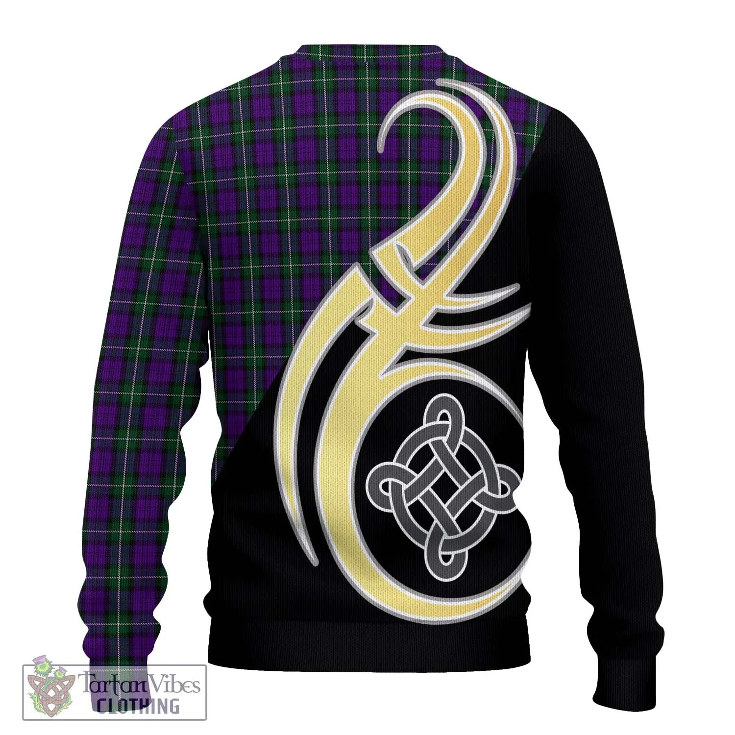 Baillie Highland Society Tartan Ugly Sweater with Family Crest and Celtic Symbol Style