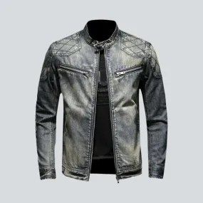 Biker bomber men denim jacket