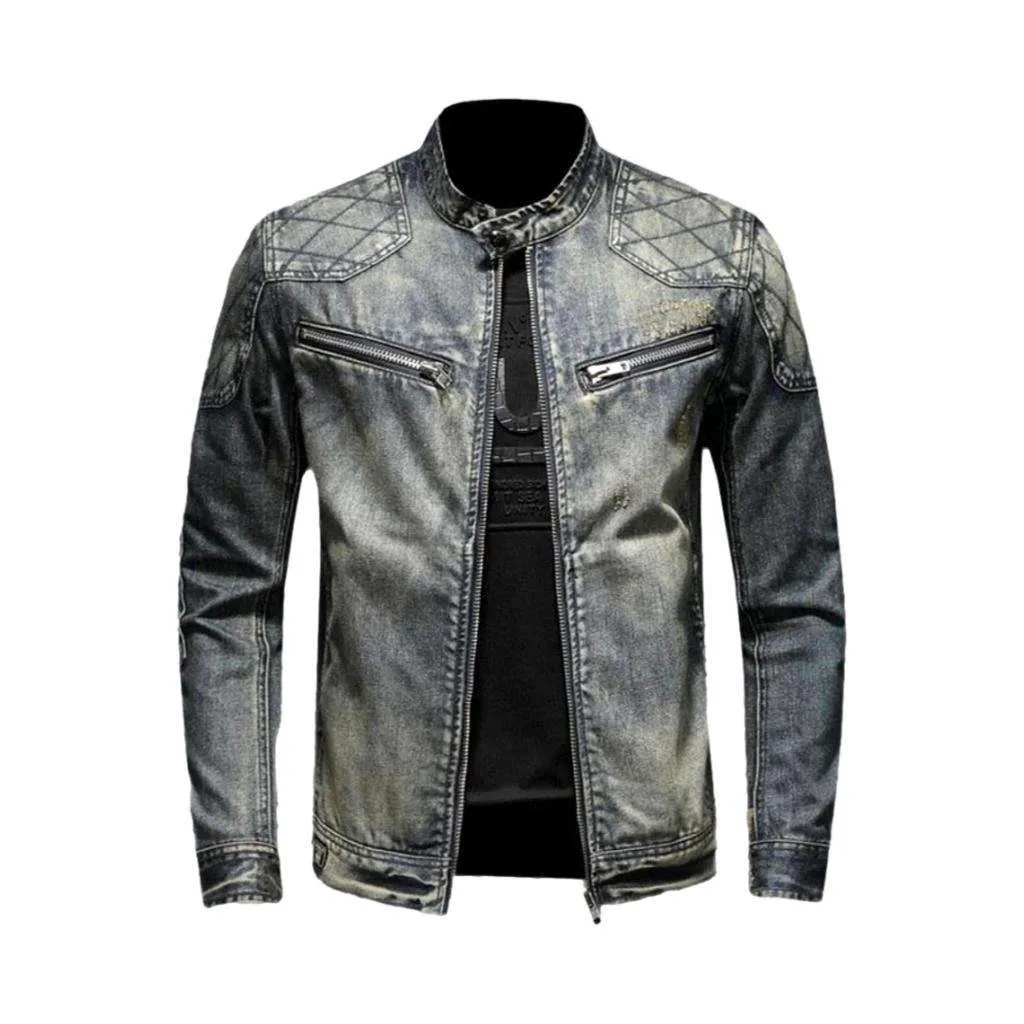 Biker bomber men denim jacket