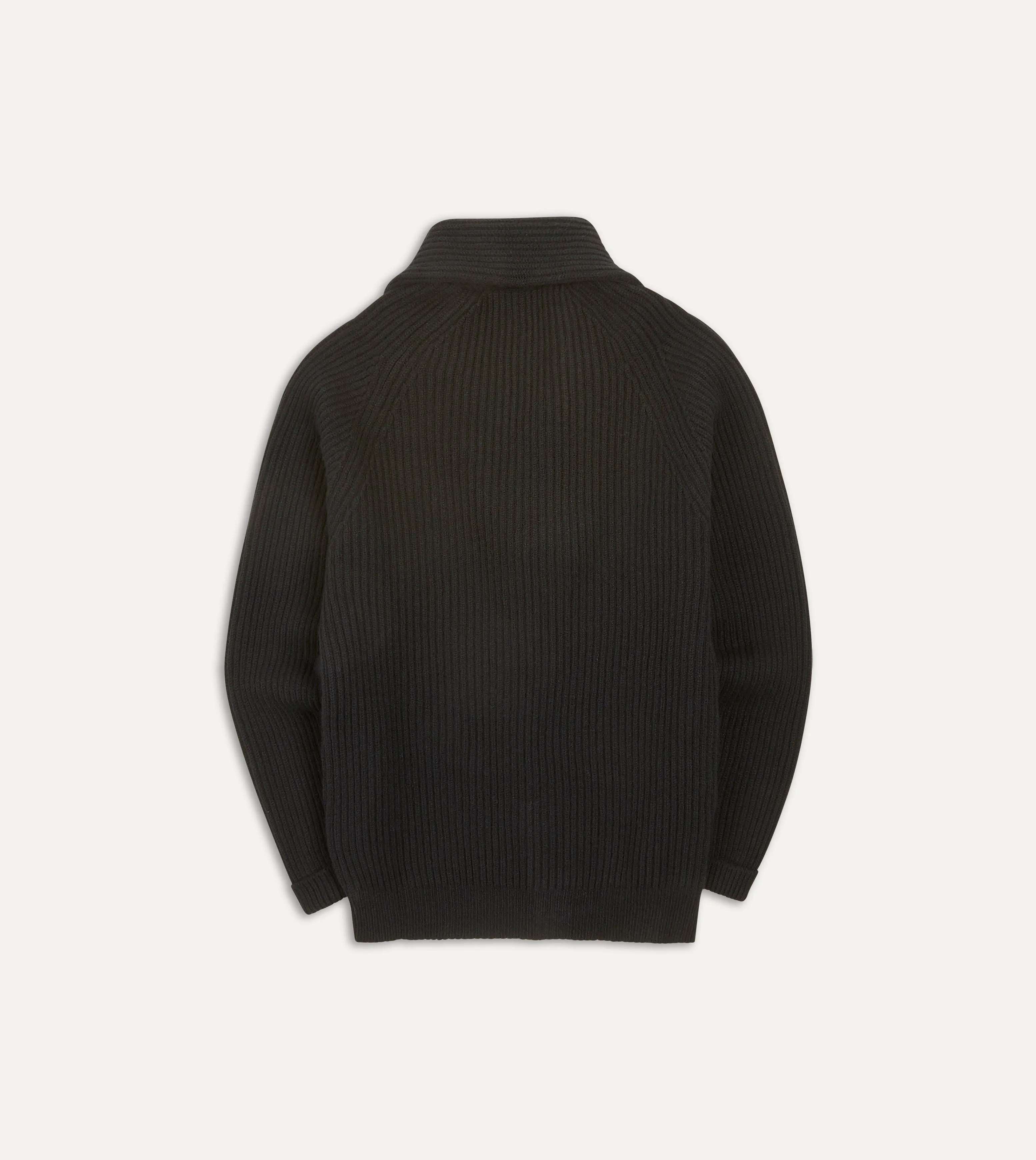 Black Lambswool Shawl Collar Cardigan