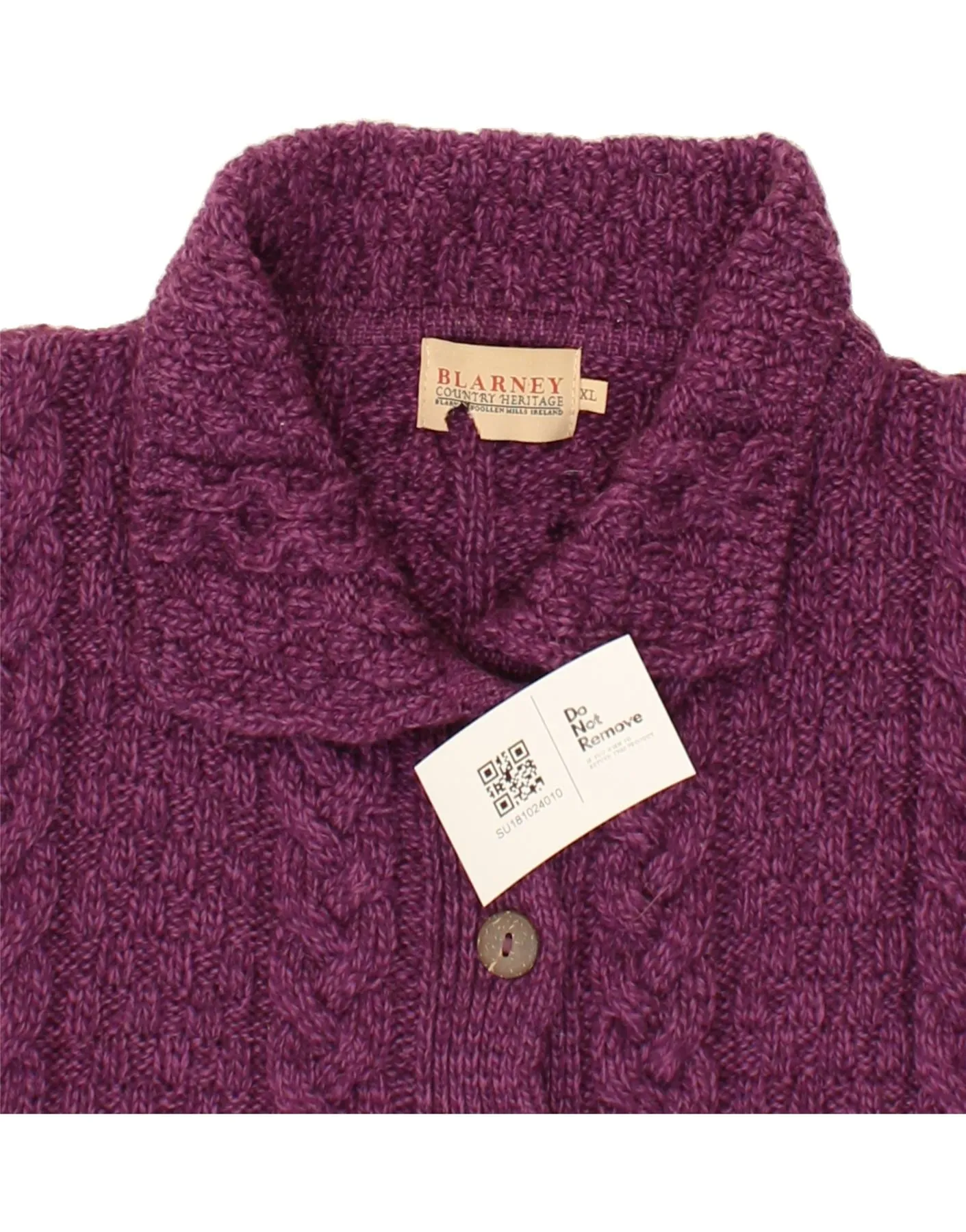 BLARNEY Womens Polo Neck Jumper Sweater UK 18 XL Purple Merino Wool