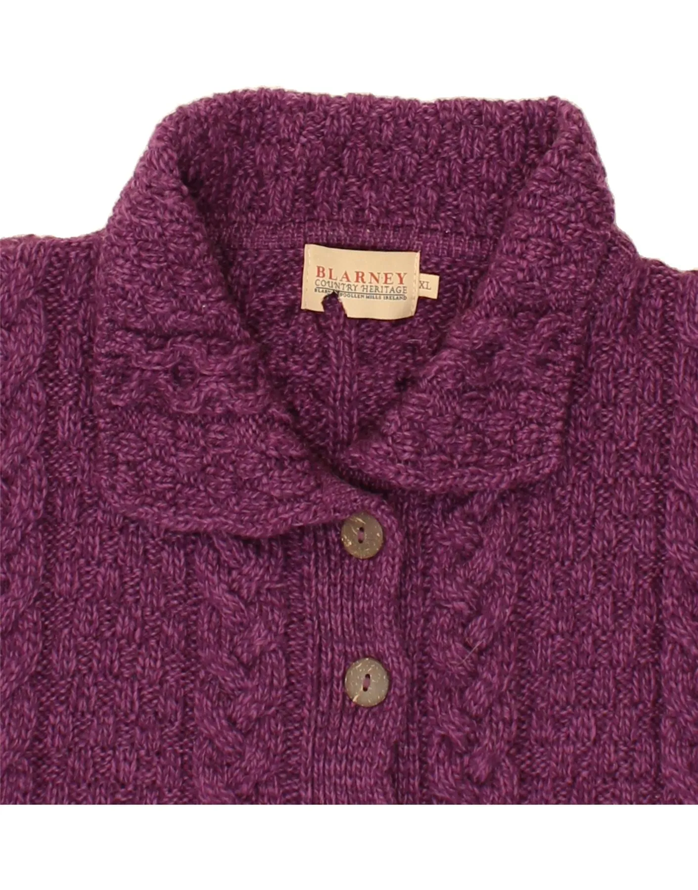 BLARNEY Womens Polo Neck Jumper Sweater UK 18 XL Purple Merino Wool