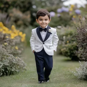 Boys White Shawl Tuxedo Suit