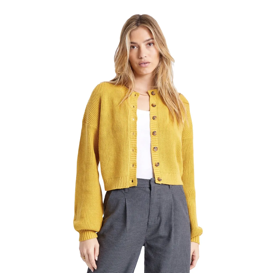 BRIXTON DOMINO CARDIGAN - LEMON