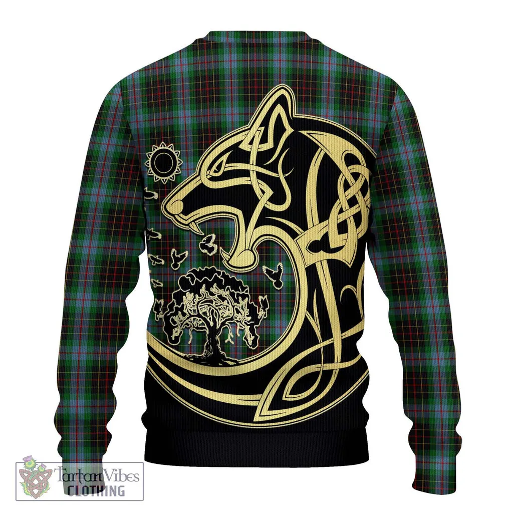 Brodie Hunting Tartan Ugly Sweater with Family Crest Celtic Wolf Style