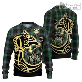 Brodie Hunting Tartan Ugly Sweater with Family Crest Celtic Wolf Style