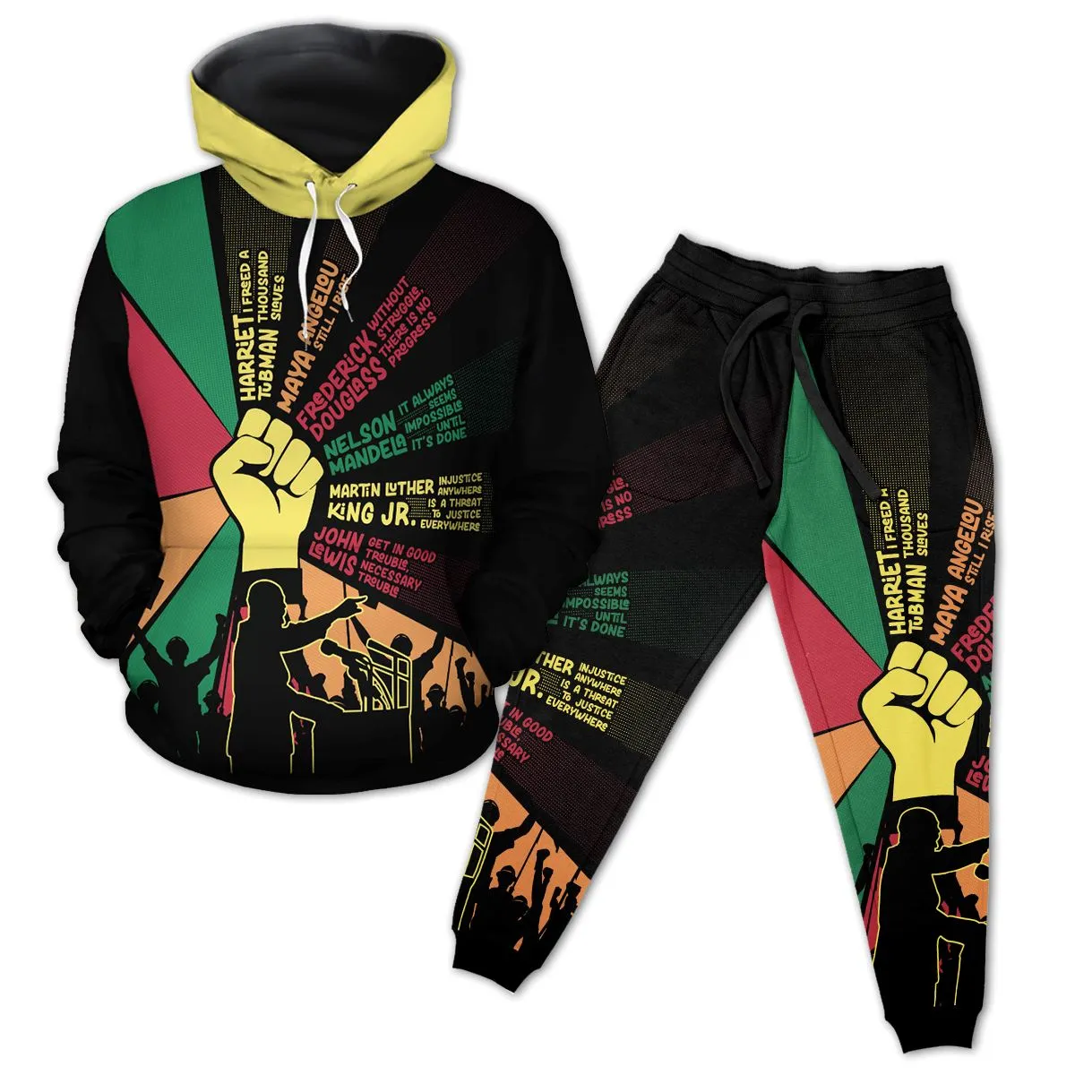 Civil Rights Awakening All-over Hoodie and Joggers Set