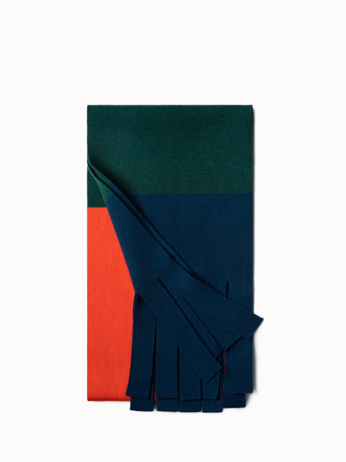 Colorblock Cashmere Double-Face Scarf