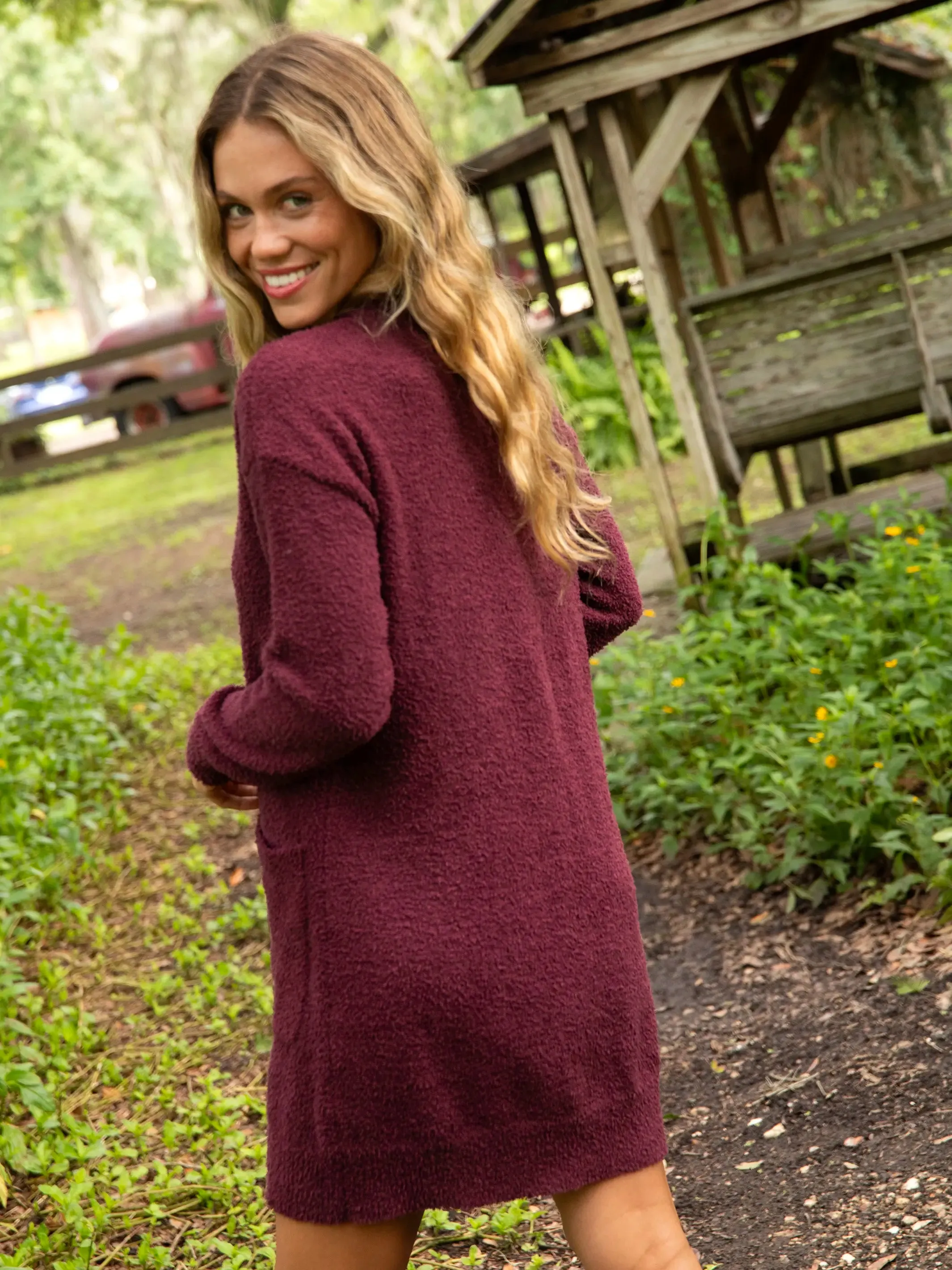 Cozy Up Mini Sweater Dress - Purple