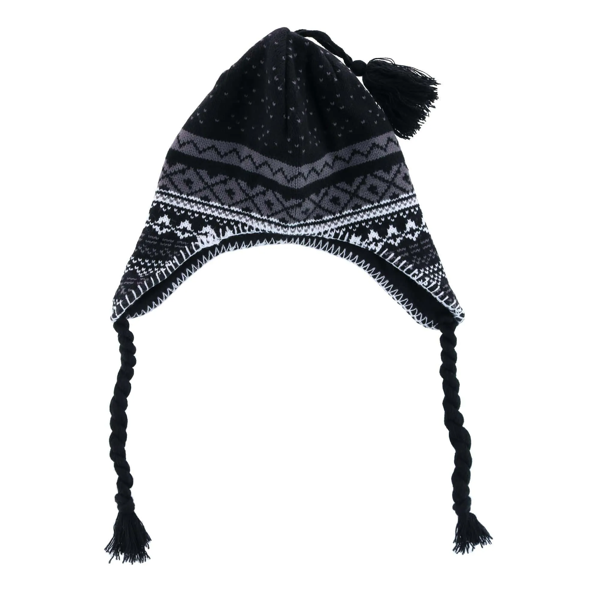 CTM® Men's Heavy Knit Winter Pattern Hat Glove and Scarf Set