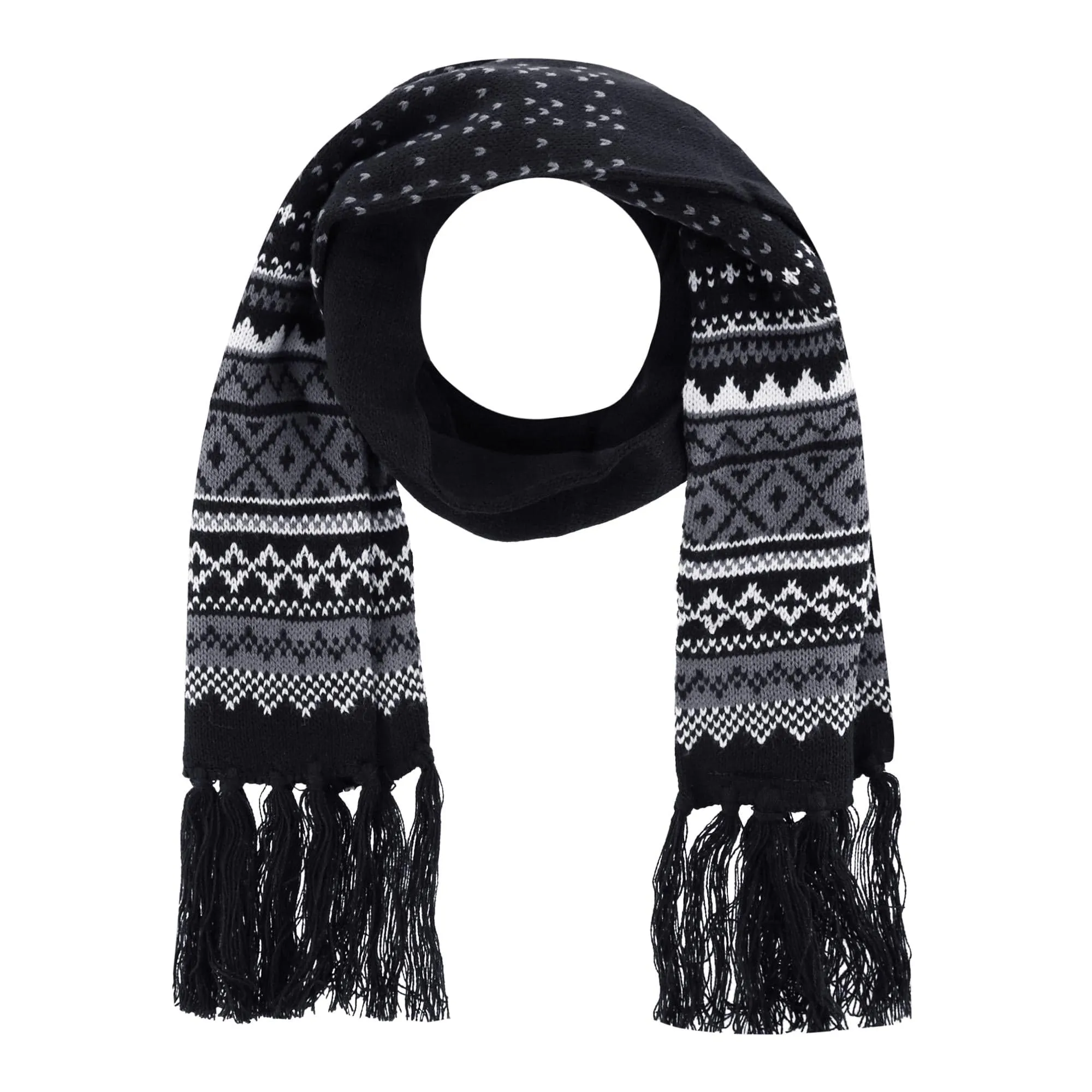 CTM® Men's Heavy Knit Winter Pattern Scarf