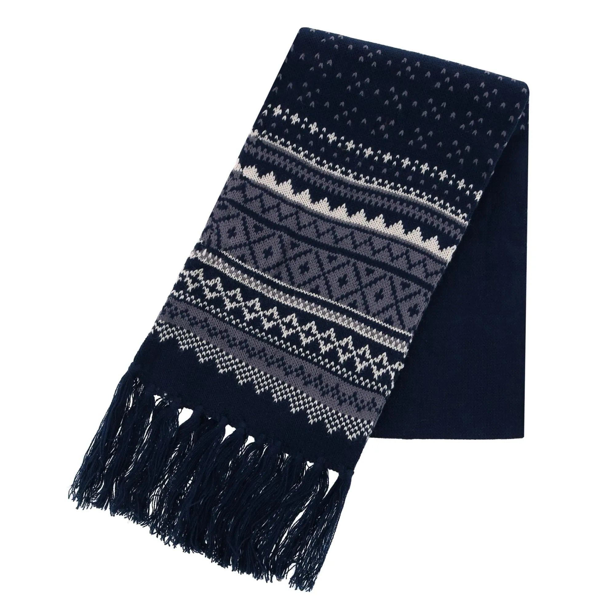 CTM® Men's Heavy Knit Winter Pattern Scarf