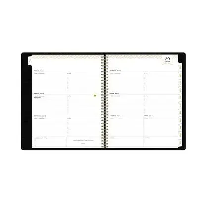 Day Designer 2023-24 Academic Refillable Planner Faux Leather Hard Cover 8.5"x11" Weekly/Monthly Wirebound Black