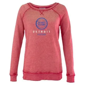 Detroit Pistons Women's Pullover Team Logo Sweatshirts Officially Licensed NBA