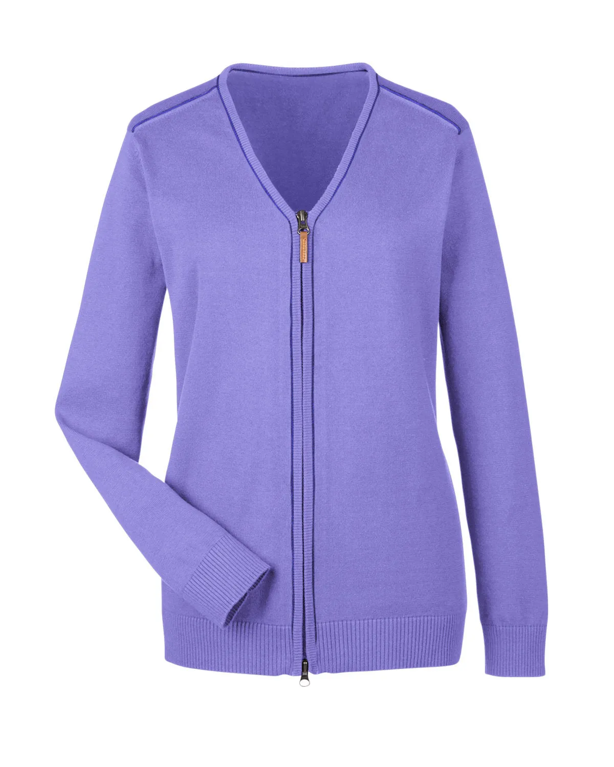 Devon & Jones Ladies' Manchester Fully-Fashioned Full-Zip Cardigan Sweater