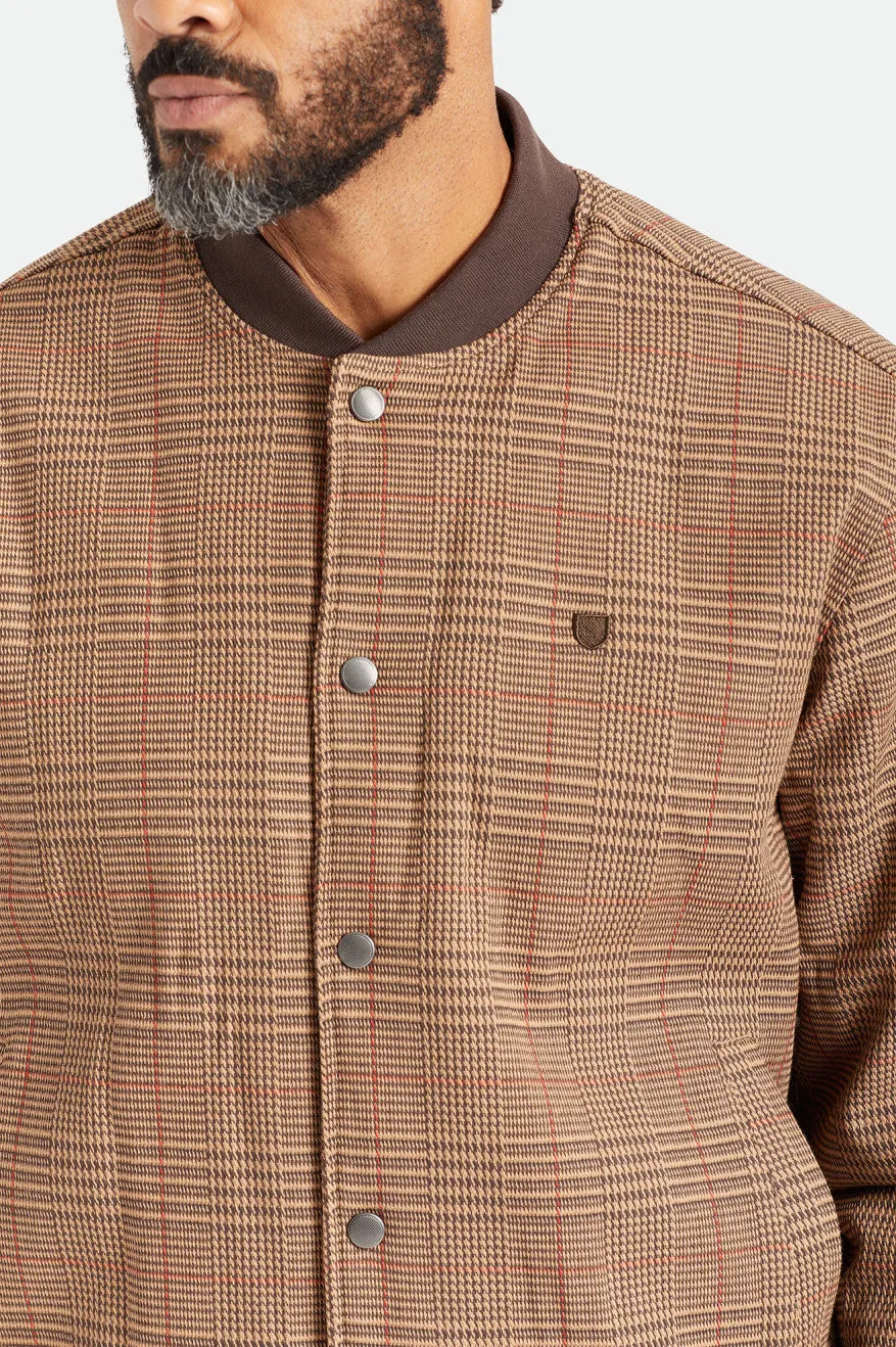 Dillinger Bomber Jacket - Brown Houndstooth