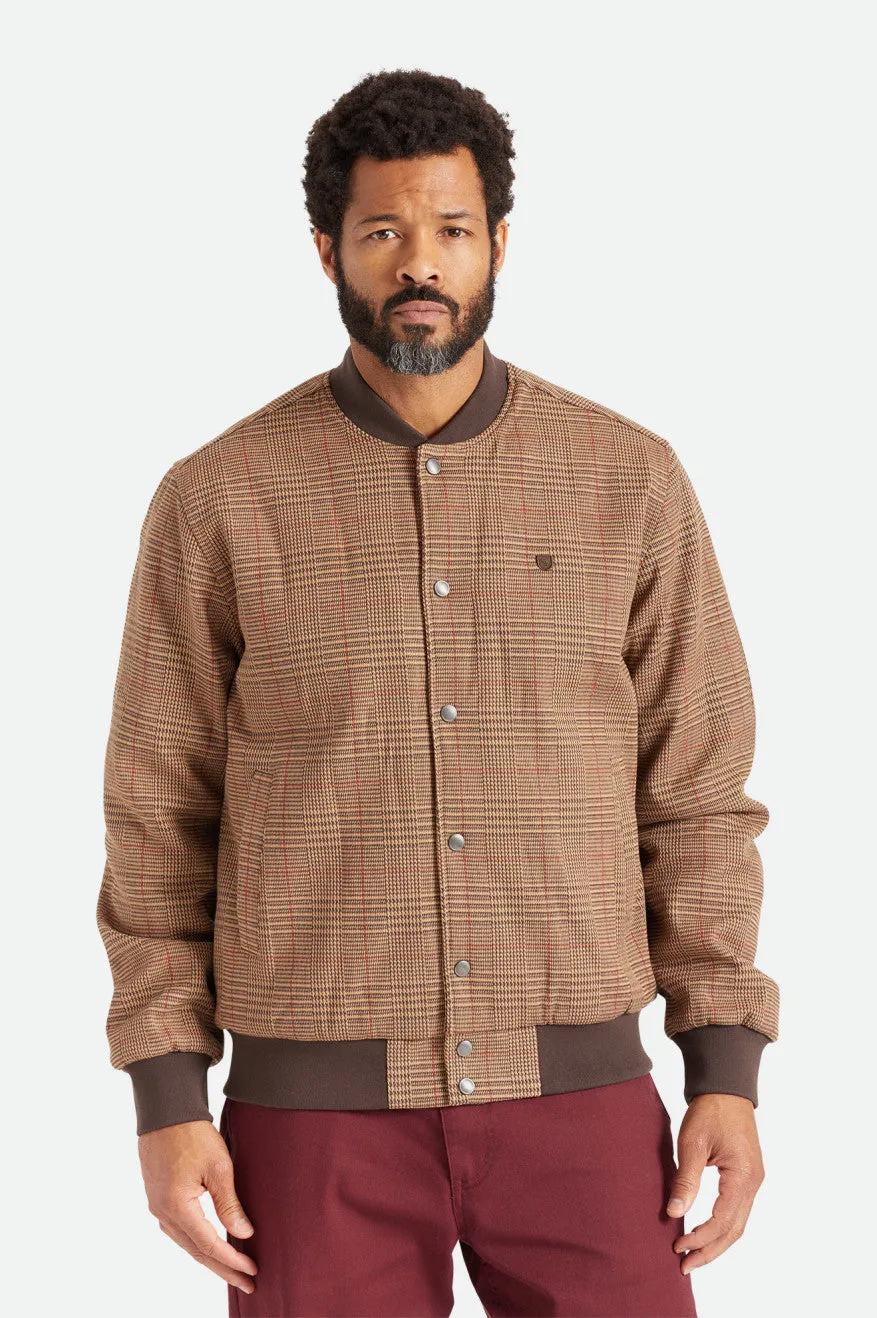 Dillinger Bomber Jacket - Brown Houndstooth