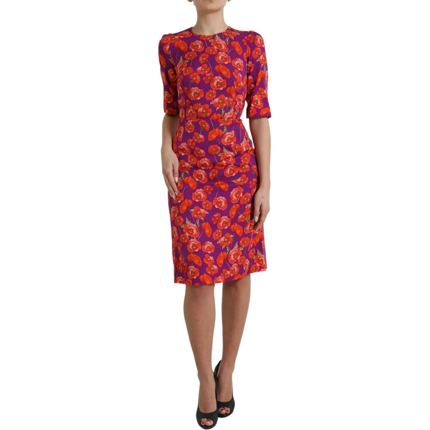 Dolce & Gabbana Vibrant Floral Silk Charmeuse Dress