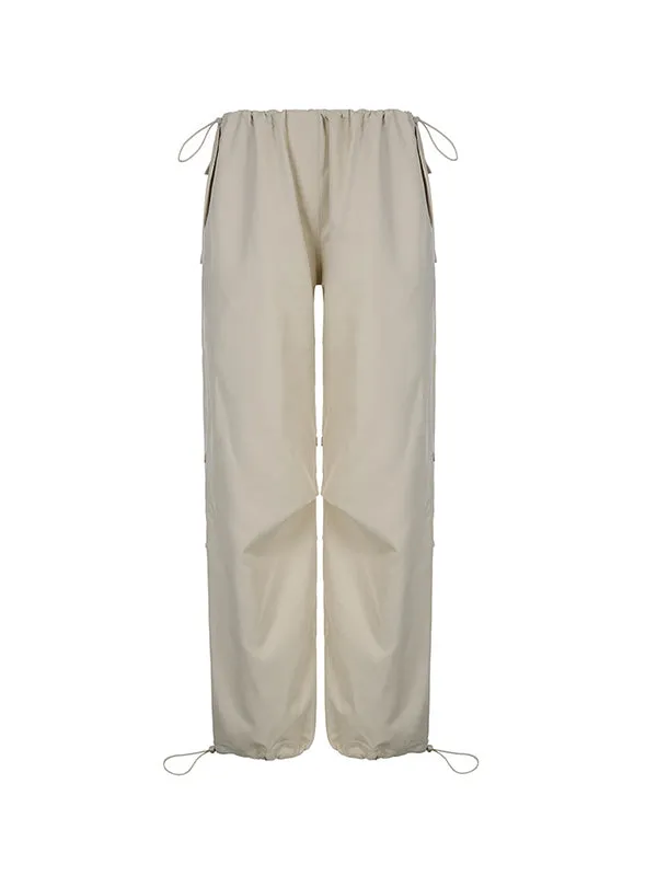 Drawstring Low Waist Baggy Cargo Pants