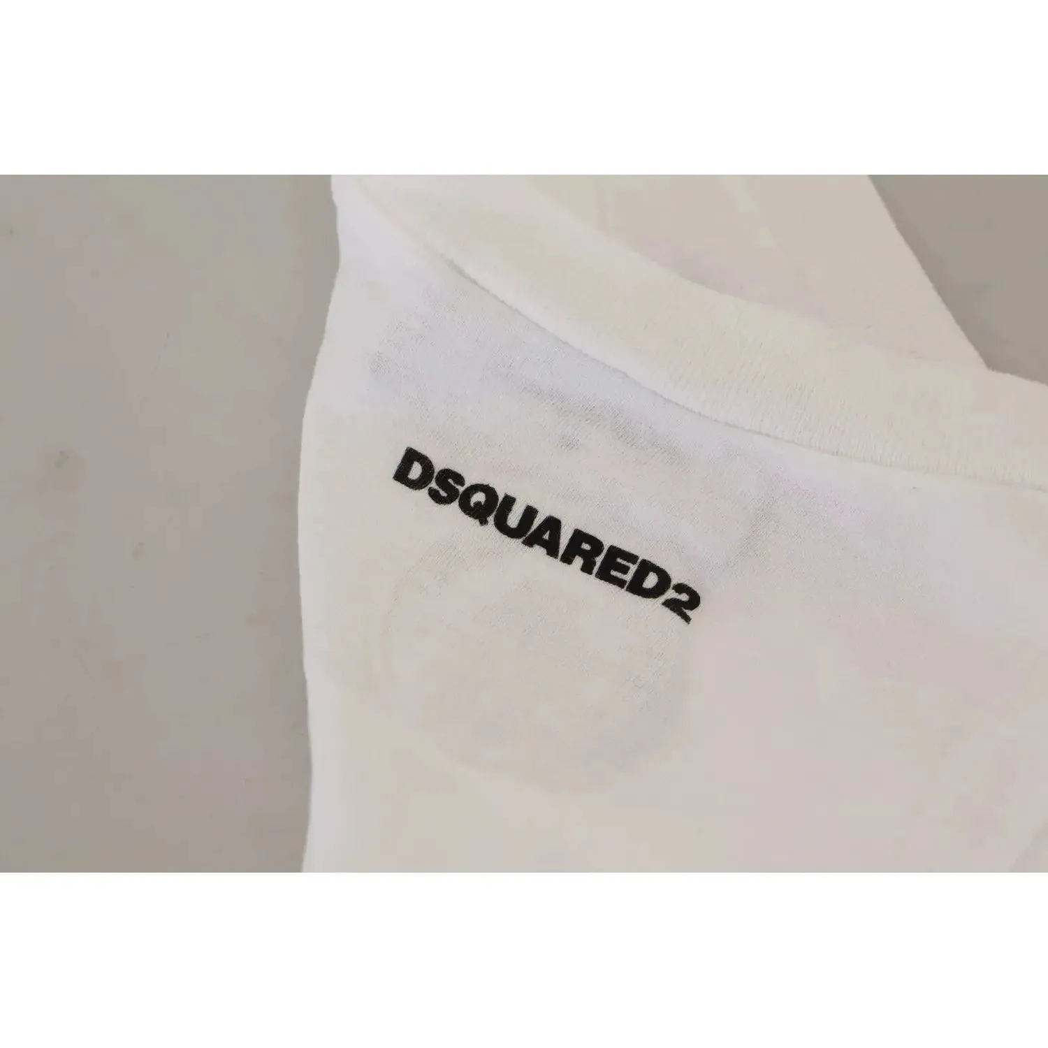 Dsquared² White Cotton Linen Sleeveless Tank T-shirt