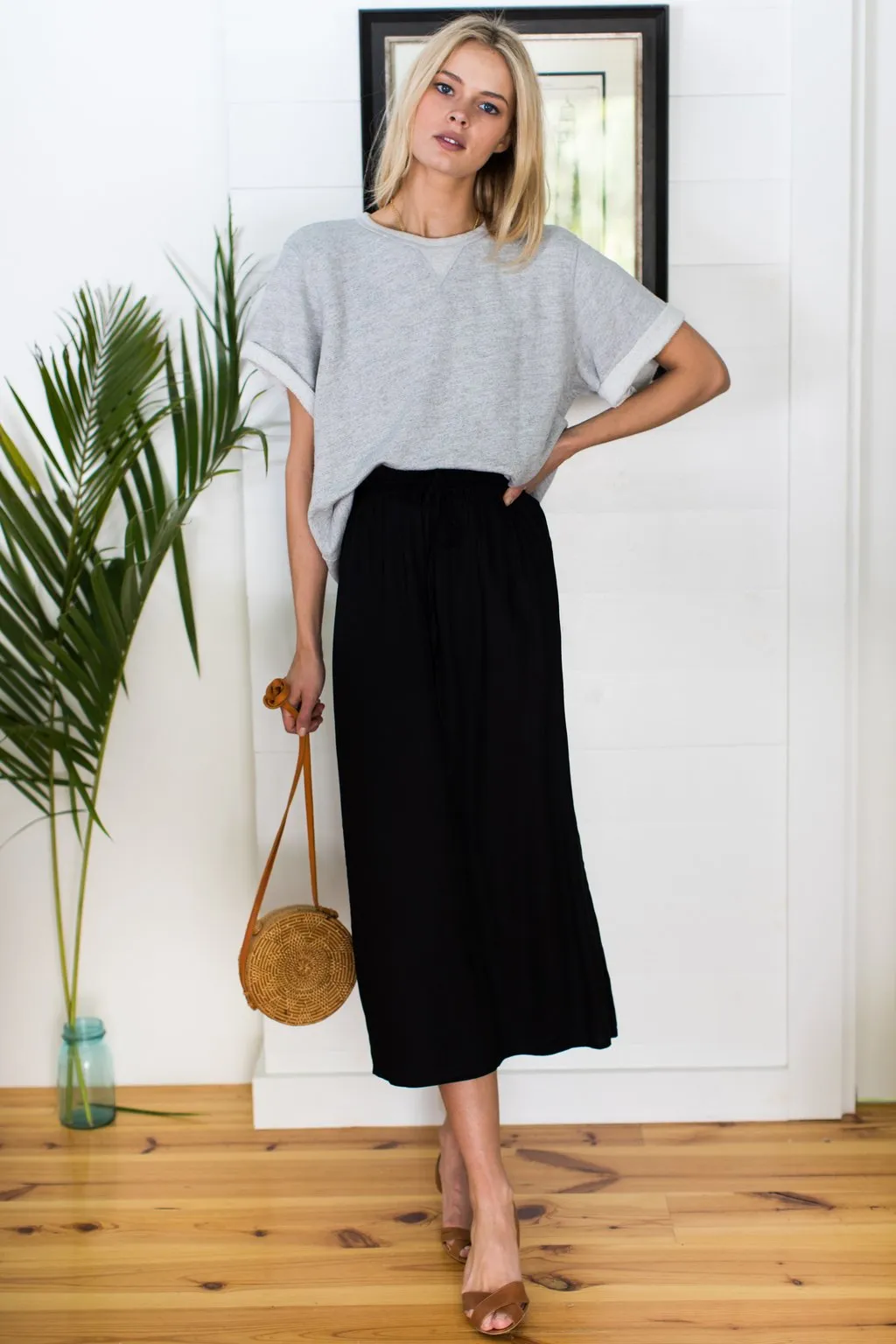 Emerson Fry Drawstring Skirt Black