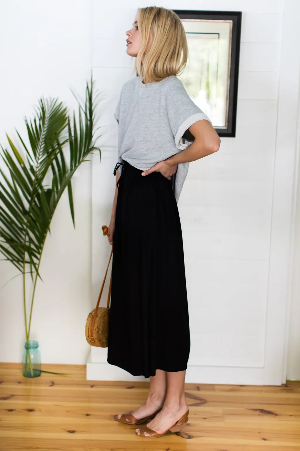 Emerson Fry Drawstring Skirt Black