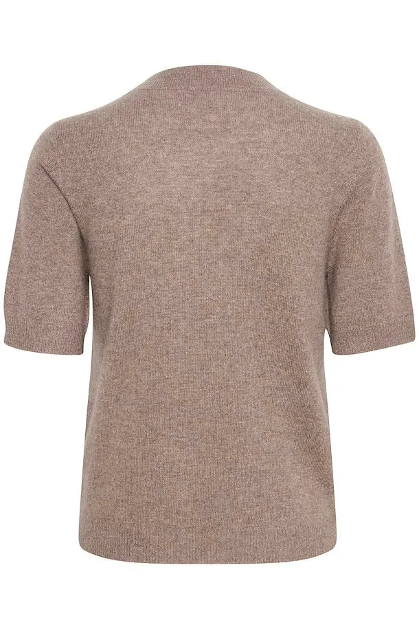 Everlotta Mink Melange Short Sleeve Cashmere Sweater