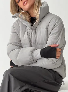 Fashionkova Darrow Ribbed Puffer Jacket Grey