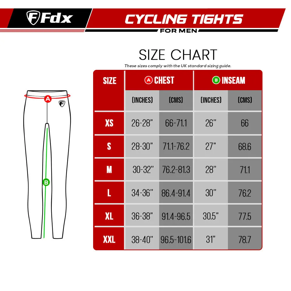 Fdx Divine Men's & Boy's Red Thermal Padded Cycling Tights