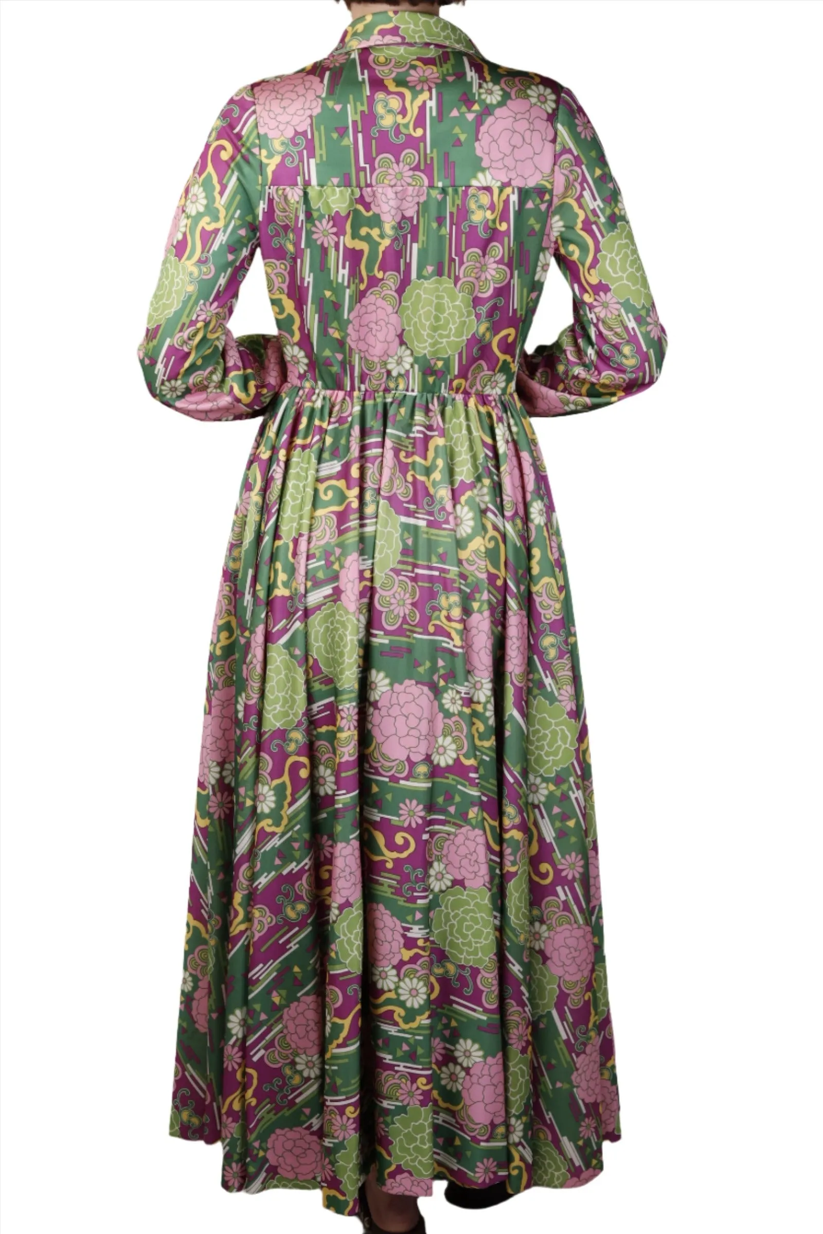 Floral Graphic Maxi Dress 1960s