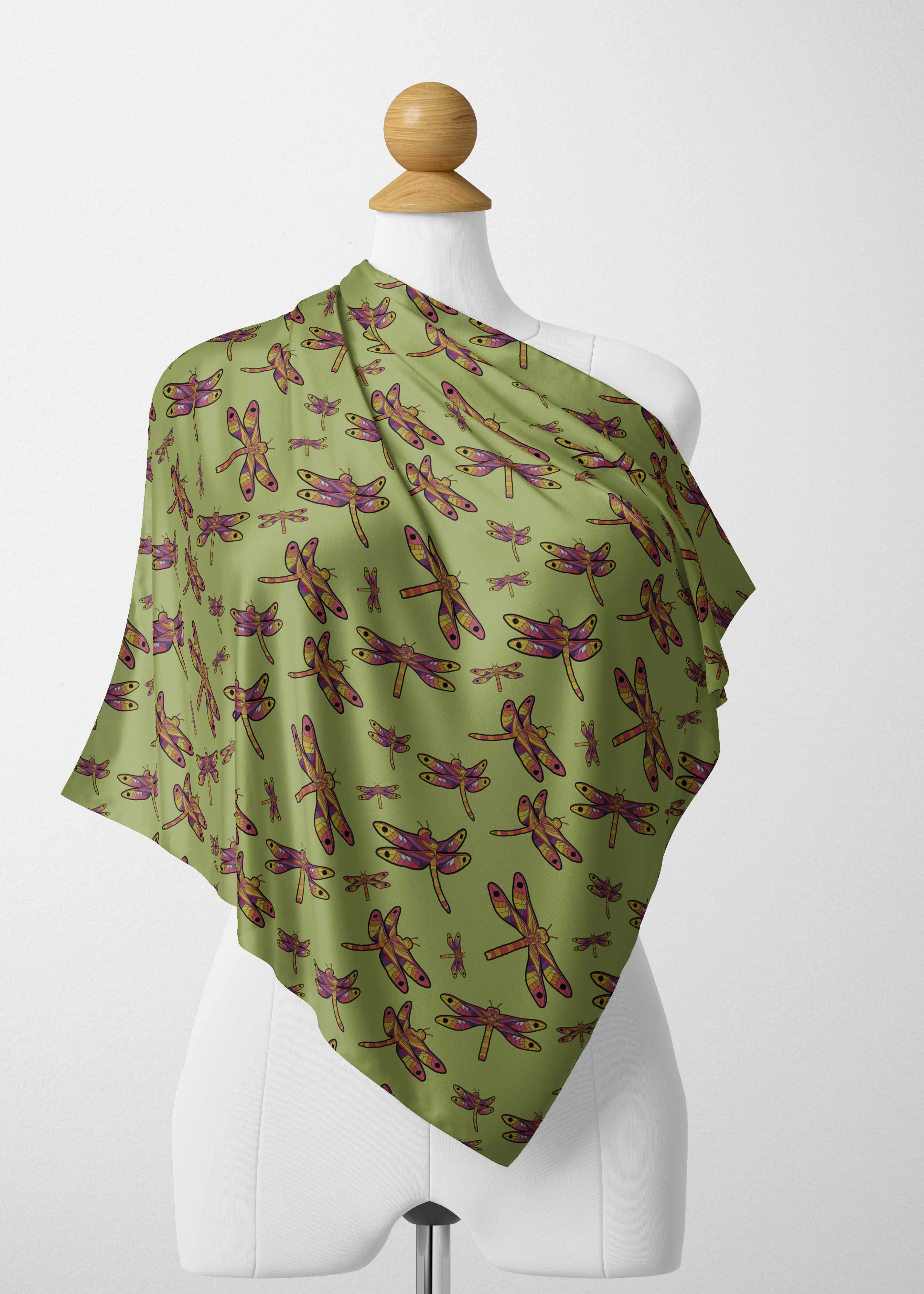 Gathering Lime Satin Shawl